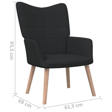 vidaXL Πολυθρόνα Relax Μαύρη Υφασμάτινη 61,5x69x95,5cm 1 τεμ.