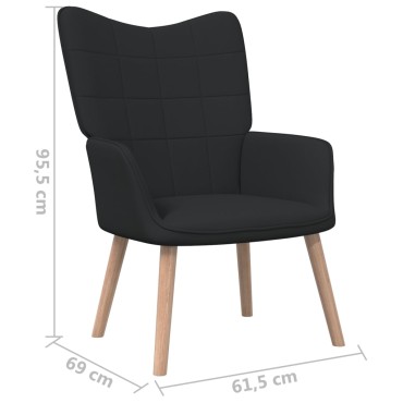vidaXL Πολυθρόνα Relax Μαύρη Υφασμάτινη 61,5x69x95,5cm 1 τεμ.