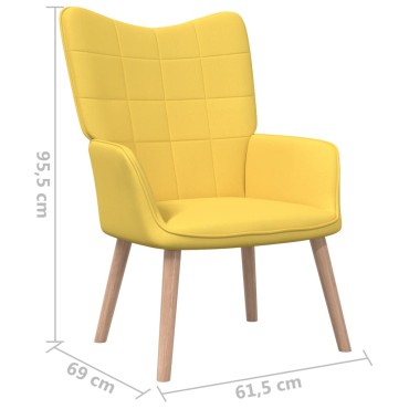 vidaXL Πολυθρόνα Relax Κίτρινο Μουσταρδί Υφασμάτινη 61,5x69x95,5cm 1 τεμ.