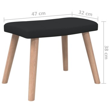 vidaXL Πολυθρόνα Relax Μαύρη Υφασμάτινη με Σκαμπό 61,5x69x95,5cm 1 τεμ.