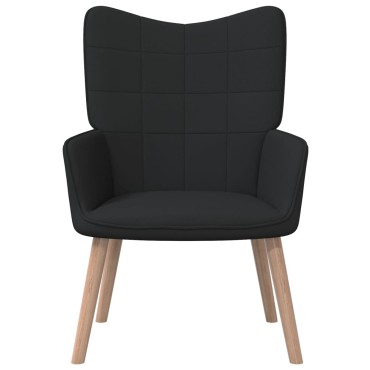 vidaXL Πολυθρόνα Relax Μαύρη Υφασμάτινη με Σκαμπό 61,5x69x95,5cm 1 τεμ.