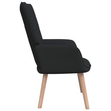 vidaXL Πολυθρόνα Relax Μαύρη Υφασμάτινη με Σκαμπό 61,5x69x95,5cm 1 τεμ.