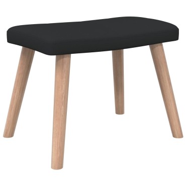 vidaXL Πολυθρόνα Relax Μαύρη Υφασμάτινη με Σκαμπό 61,5x69x95,5cm 1 τεμ.