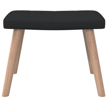 vidaXL Πολυθρόνα Relax Μαύρη Υφασμάτινη με Σκαμπό 61,5x69x95,5cm 1 τεμ.