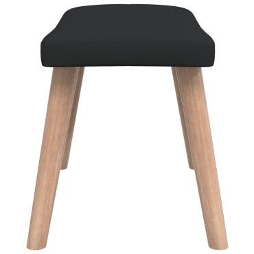 vidaXL Πολυθρόνα Relax Μαύρη Υφασμάτινη με Σκαμπό 61,5x69x95,5cm 1 τεμ.