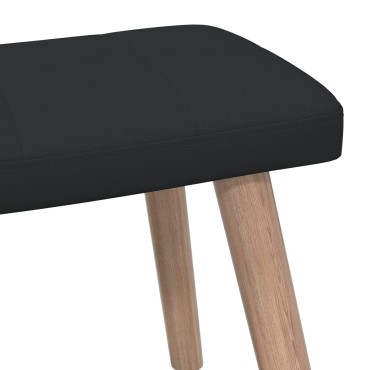 vidaXL Πολυθρόνα Relax Μαύρη Υφασμάτινη με Σκαμπό 61,5x69x95,5cm 1 τεμ.