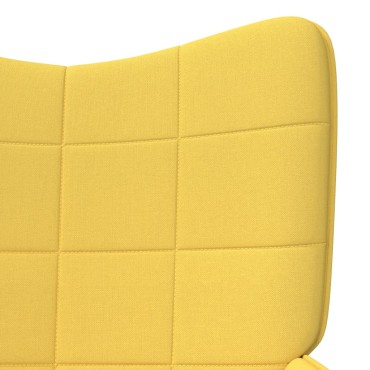 vidaXL Πολυθρόνα Relax Κίτρινη Μουσταρδί Υφασμάτινη με Σκαμπό 61,5x69x95,5cm 1 τεμ.