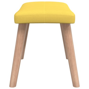 vidaXL Πολυθρόνα Relax Κίτρινη Μουσταρδί Υφασμάτινη με Σκαμπό 61,5x69x95,5cm 1 τεμ.