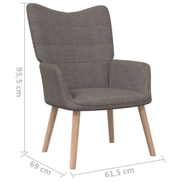 vidaXL Πολυθρόνα Relax Taupe Υφασμάτινη με Σκαμπό 61,5x69x95,5cm 1 τεμ.