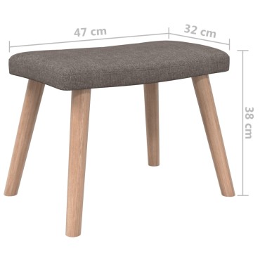 vidaXL Πολυθρόνα Relax Taupe Υφασμάτινη με Σκαμπό 61,5x69x95,5cm 1 τεμ.