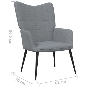 vidaXL Πολυθρόνα Relax Ανοιχτό Γκρι Υφασμάτινη με Σκαμπό 61x70x96,5cm 1 τεμ.