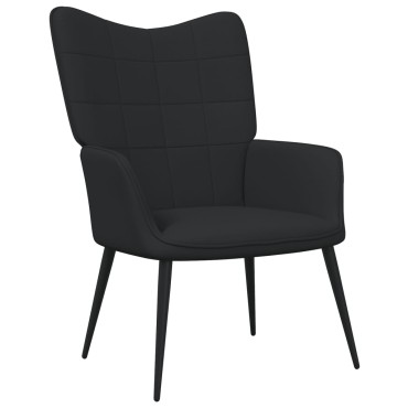 vidaXL Πολυθρόνα Relax Μαύρη Υφασμάτινη με Σκαμπό 61x70x96,5cm 1 τεμ.