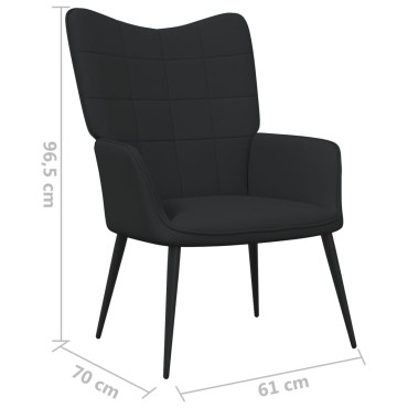 vidaXL Πολυθρόνα Relax Μαύρη Υφασμάτινη με Σκαμπό 61x70x96,5cm 1 τεμ.