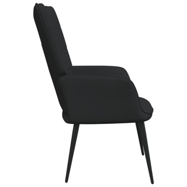 vidaXL Πολυθρόνα Relax Μαύρη Υφασμάτινη με Σκαμπό 61x70x96,5cm 1 τεμ.
