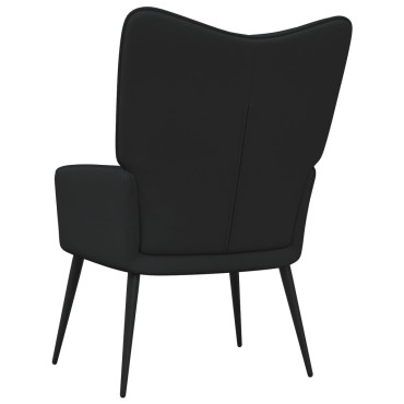 vidaXL Πολυθρόνα Relax Μαύρη Υφασμάτινη με Σκαμπό 61x70x96,5cm 1 τεμ.