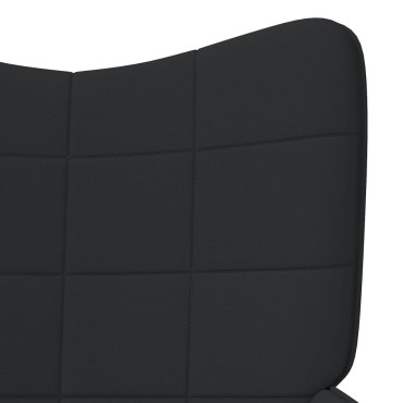 vidaXL Πολυθρόνα Relax Μαύρη Υφασμάτινη με Σκαμπό 61x70x96,5cm 1 τεμ.