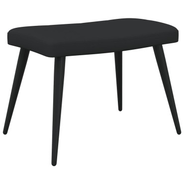 vidaXL Πολυθρόνα Relax Μαύρη Υφασμάτινη με Σκαμπό 61x70x96,5cm 1 τεμ.