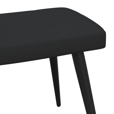 vidaXL Πολυθρόνα Relax Μαύρη Υφασμάτινη με Σκαμπό 61x70x96,5cm 1 τεμ.