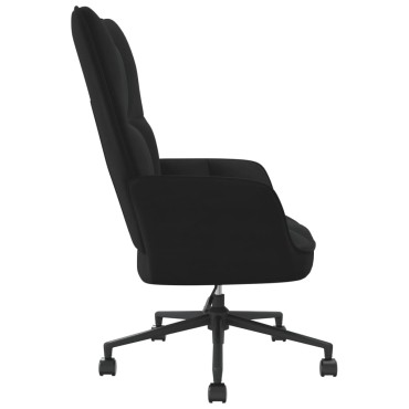 vidaXL Πολυθρόνα Relax Μαύρη Βελούδινη 61,5x69x(94,5-102)cm 1 τεμ.