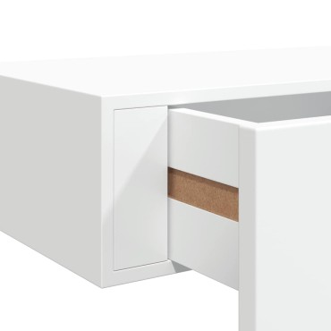 vidaXL Ράφι Επιτοίχιο με Συρτάρι Λευκό 40x23,5x10cm από MDF 1 τεμ.
