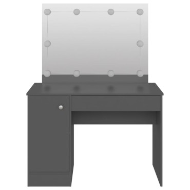 vidaXL Έπιπλο Μακιγιάζ με Φωτισμό LED Γκρι 110x55x145cm από MDF 1 τεμ.