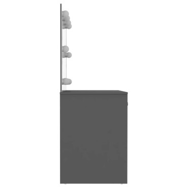 vidaXL Έπιπλο Μακιγιάζ με Φωτισμό LED Γκρι 110x55x145cm από MDF 1 τεμ.