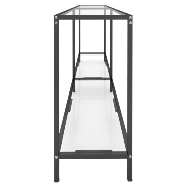 vidaXL Τραπέζι Κονσόλα Διαφανές 180x35x75,5cm από Ψημένο Γυαλί 1 τεμ.