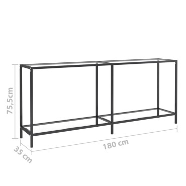 vidaXL Τραπέζι Κονσόλα Διαφανές 180x35x75,5cm από Ψημένο Γυαλί 1 τεμ.