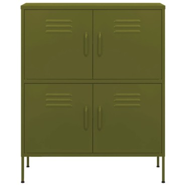 vidaXL Ντουλάπι Αποθήκευσης Πράσινο Λαδί 80x35x101,5cm από Ατσάλι 1 τεμ.