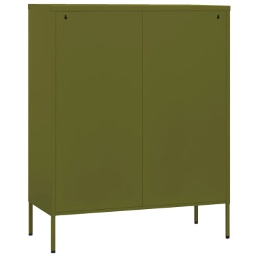 vidaXL Ντουλάπι Αποθήκευσης Πράσινο Λαδί 80x35x101,5cm από Ατσάλι 1 τεμ.