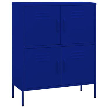 vidaXL Ντουλάπι Αποθήκευσης Ναυτικό Μπλε 80x35x101,5cm από Ατσάλι 1 τεμ.