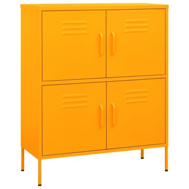 vidaXL Ντουλάπι Αποθήκευσης Μουσταρδί 80x35x101,5cm από Ατσάλι 1 τεμ.