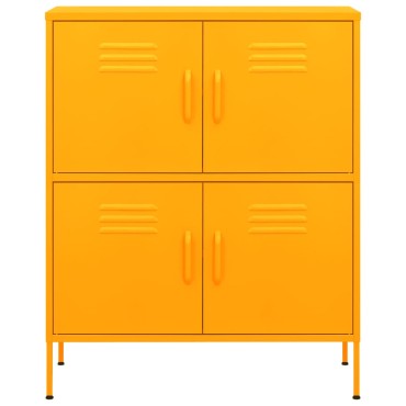 vidaXL Ντουλάπι Αποθήκευσης Μουσταρδί 80x35x101,5cm από Ατσάλι 1 τεμ.