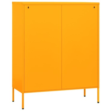 vidaXL Ντουλάπι Αποθήκευσης Μουσταρδί 80x35x101,5cm από Ατσάλι 1 τεμ.
