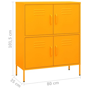vidaXL Ντουλάπι Αποθήκευσης Μουσταρδί 80x35x101,5cm από Ατσάλι 1 τεμ.