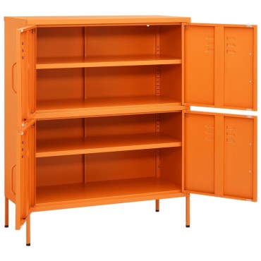 vidaXL Ντουλάπι Αποθήκευσης Πορτοκαλί 80x35x101,5cm από Ατσάλι 1 τεμ.