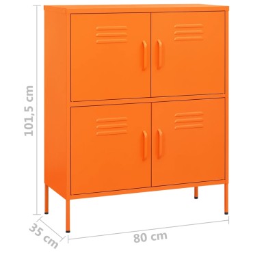 vidaXL Ντουλάπι Αποθήκευσης Πορτοκαλί 80x35x101,5cm από Ατσάλι 1 τεμ.