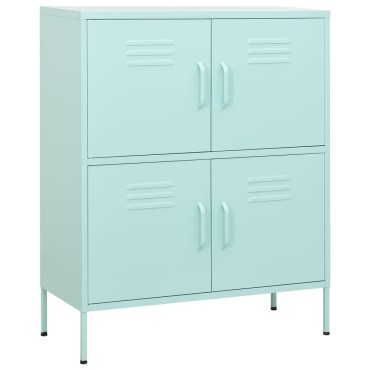vidaXL Ντουλάπι Αποθήκευσης Χρώμα Μέντα 80x35x101,5cm από Ατσάλι 1 τεμ.