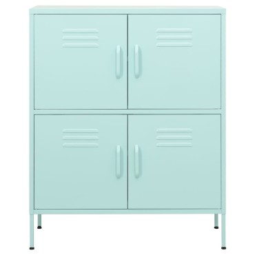 vidaXL Ντουλάπι Αποθήκευσης Χρώμα Μέντα 80x35x101,5cm από Ατσάλι 1 τεμ.