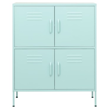 vidaXL Ντουλάπι Αποθήκευσης Χρώμα Μέντα 80x35x101,5cm από Ατσάλι 1 τεμ.