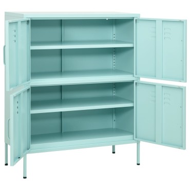 vidaXL Ντουλάπι Αποθήκευσης Χρώμα Μέντα 80x35x101,5cm από Ατσάλι 1 τεμ.