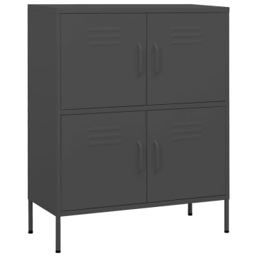 vidaXL Ντουλάπι Αποθήκευσης Ανθρακί 80x35x101,5cm από Ατσάλι 1 τεμ.