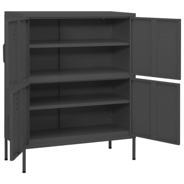 vidaXL Ντουλάπι Αποθήκευσης Ανθρακί 80x35x101,5cm από Ατσάλι 1 τεμ.