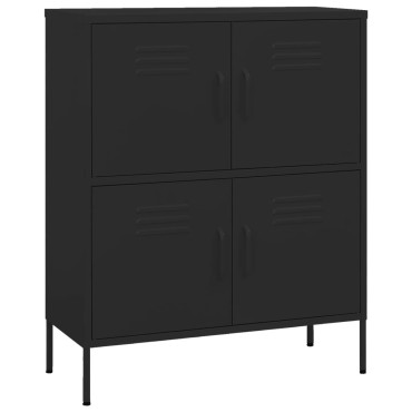 vidaXL Ντουλάπι Αποθήκευσης Μαύρο 80x35x101,5cm από Ατσάλι 1 τεμ.