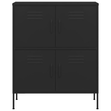 vidaXL Ντουλάπι Αποθήκευσης Μαύρο 80x35x101,5cm από Ατσάλι 1 τεμ.