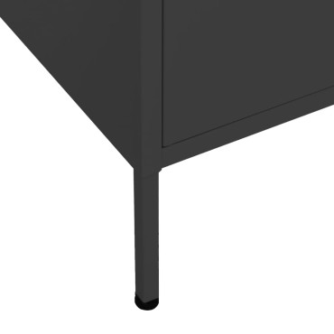 vidaXL Ντουλάπι Αποθήκευσης Μαύρο 80x35x101,5cm από Ατσάλι 1 τεμ.