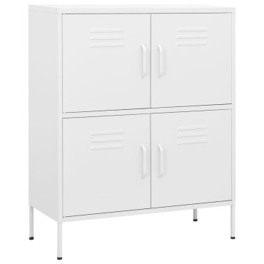 vidaXL Ντουλάπι Αποθήκευσης Λευκό 80x35x101,5cm από Ατσάλι 1 τεμ.