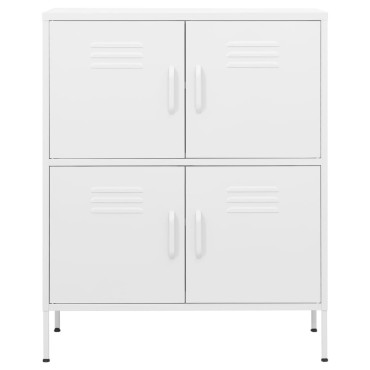 vidaXL Ντουλάπι Αποθήκευσης Λευκό 80x35x101,5cm από Ατσάλι 1 τεμ.