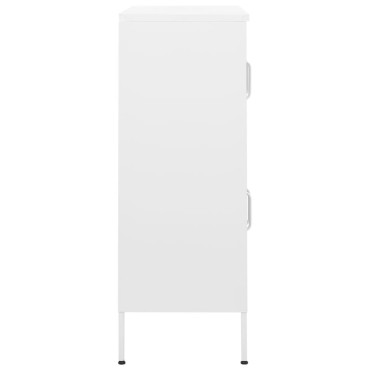 vidaXL Ντουλάπι Αποθήκευσης Λευκό 80x35x101,5cm από Ατσάλι 1 τεμ.