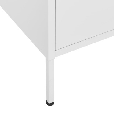 vidaXL Ντουλάπι Αποθήκευσης Λευκό 80x35x101,5cm από Ατσάλι 1 τεμ.